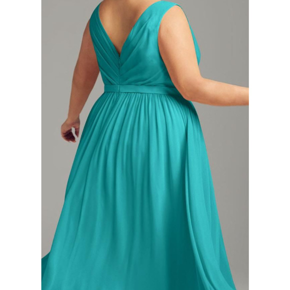 AW BRIDAL 18 2X PLUS turquoise blue Gwyneth wedding bridesmaid maxi dress B55 - Picture 2 of 9